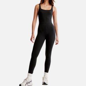 Abercrombie & Fitch Black Fitted Jumpsuit
